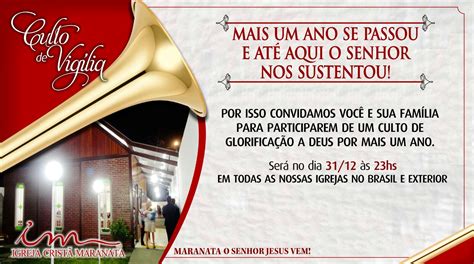 Na Imensid O Do Amor De Deus Convite Culto Vig Lia Igreja Crist Maranata