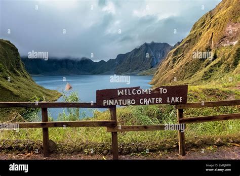 View Of Lake Pinatubo Crater Lake At Mount Pinatubo Zambales Luzon