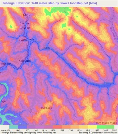 Elevation Of Kibengarwanda Elevation Map Topography Contour