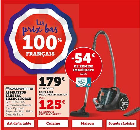 Promo Aspirateur Sans Sac Silence Force Rowenta Chez Hyper U