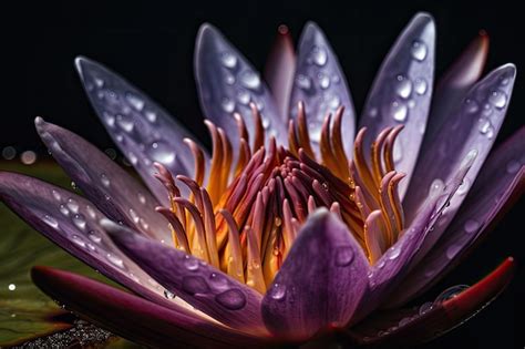 Premium Ai Image A Waterlily Or Lotus Flower With Drops On Its Petals