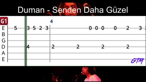 Senden Daha Güzel Duman Guitar Tab Tutorial YouTube