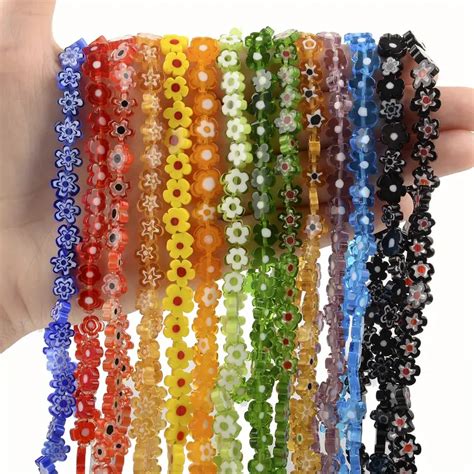 Multi Color Funky Boho Irregular Flower Glass Beads Bracelet Temu