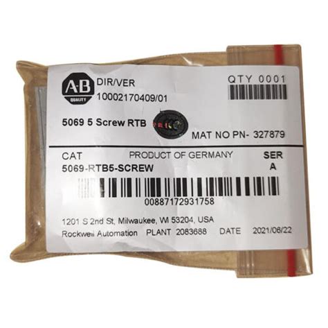 Allen Bradley 5069 RTB5 SCREW ALLEN BRADLEY Compact 5000 5Screw RTB