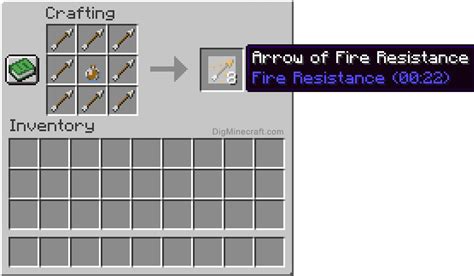 How to make an Arrow of Fire Resistance (0:22) in Minecraft