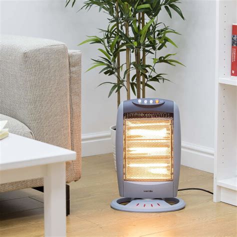 Warmlite Wl W Bar Oscillating Halogen Heater Grey On Onbuy