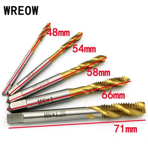 5Pcs M3 M8 HSS Titanium Screw Spiral Tap Grinding Machine Spiral Point