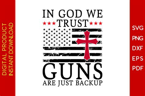 In God We Trust Guns Are Just Backup SVG Graphic By Creative Design