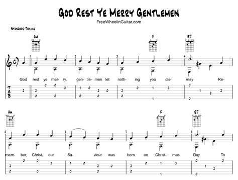 God Rest Ye Merry, Gentlemen - Guitar Tab - FreewheelinGuitar.com