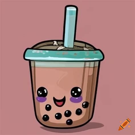 Clip Art Of Cute Boba Milk Tea On Craiyon