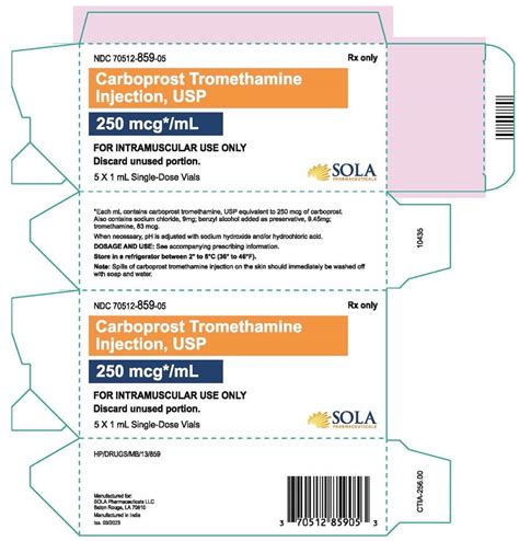 Carboprost Tromethamine Sola Pharmaceuticals Llc Fda Package Insert