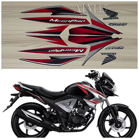 STIKER STRIPING MEGAPRO 2013 FI HITAM LIS MERAH Lazada Indonesia