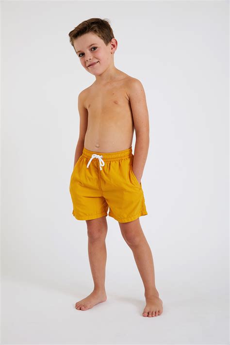 Childrens Swim Shorts Plain Yellow Swimwear M Air Bastou Banana