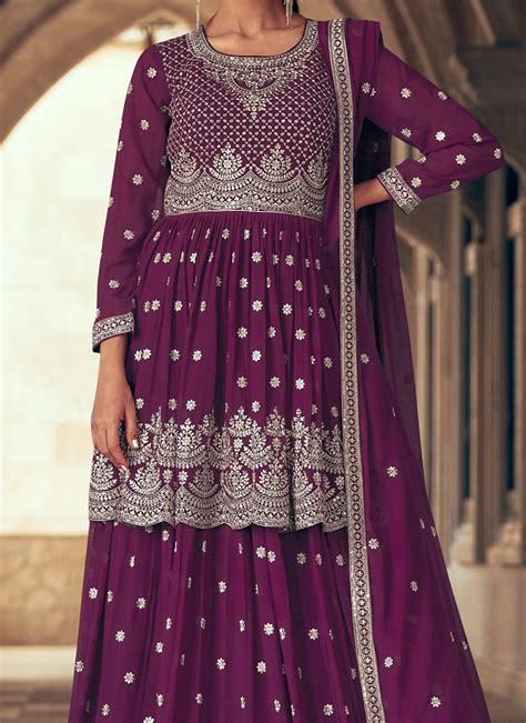 Georgette Sharara Suit For Women Latest Georgette Sharara Suit Online