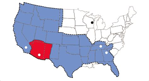 Approximated Distribution Of Scorpions In The United States In Blue