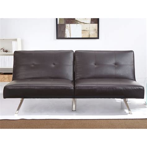 Enjoy this espresso brown convertible sofa for years to come. The piece ...