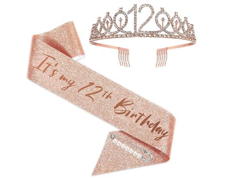 12th Birthday Sash And Tiara For Girls Its My 12th Birthday Sash