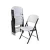 Lifetime White Plastic Seat Metal Frame Outdoor Safe Folding Chair Set