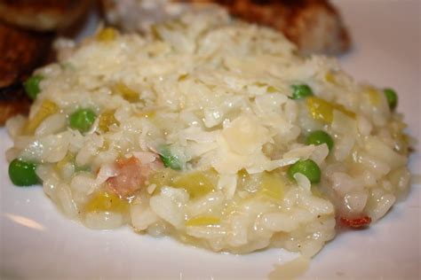 Whats For Dinner Bacon Leek And Pea Risotto 40 Minutes