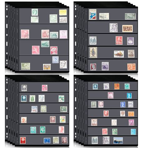 Buy Gersoniel 20 Sheets Stamp Collection Album Pages Transparent