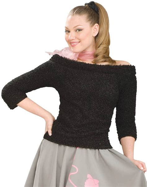 Black 50s Sock Hop Costume Shirt Fifties Costumes Costume Shirts