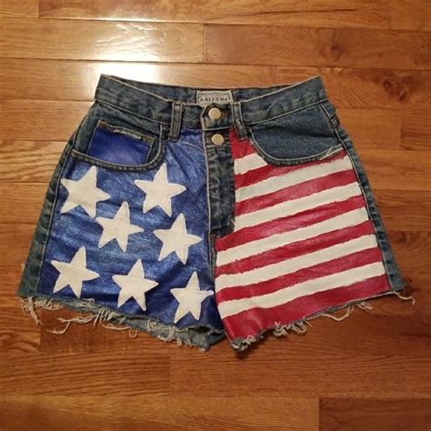 Arizona Jean Company Shorts American Flag Custom High Waisted Denim Shorts Poshmark