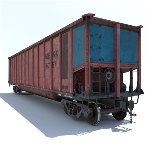 railway coal car cargo train 3d model