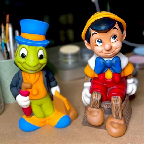 Disney Pinocchio And Jiminy Cricket Vintage Ceramics Ready To Paint