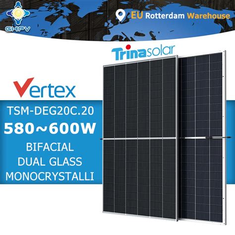 Trina Solar Panel Vertex Tsm Deg20c 20 Dual Glass Bifacial