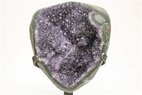 7 2 Sparkly Dark Purple Amethyst Geode With Metal Stand 208988 For