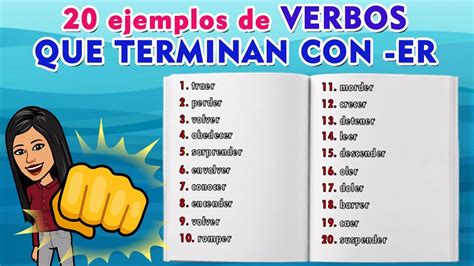 20 Ejemplos De Verbos Que Terminan Con Er Examples Of Verbs YouTube