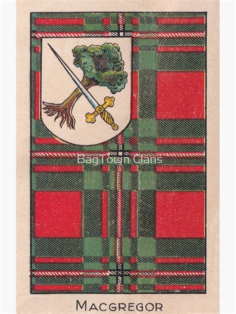 Macgregor Scottish Clan Vintage Coat Of Arms And Tartan Sticker For