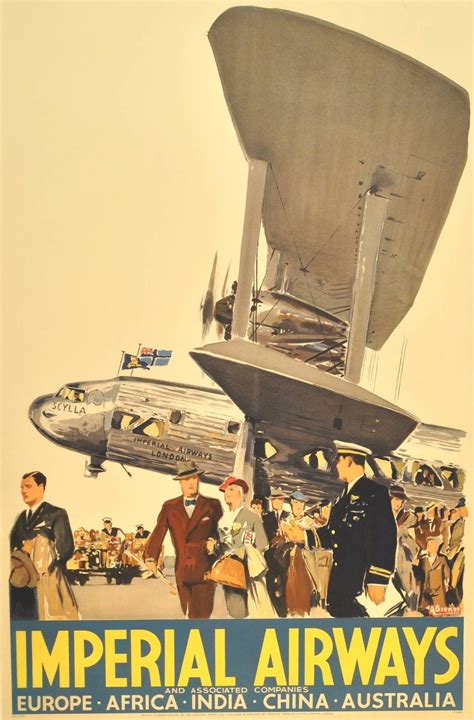 Imperial Airways Poster S By Albert Brenet Travel Advertising