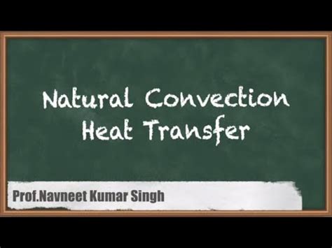 Natural Convection Heat Transfer Internal Forced Convection Heat