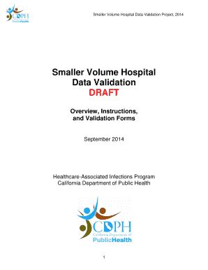 Fillable Online Cdph Ca Smaller Volume Hospital Data Validation Draft