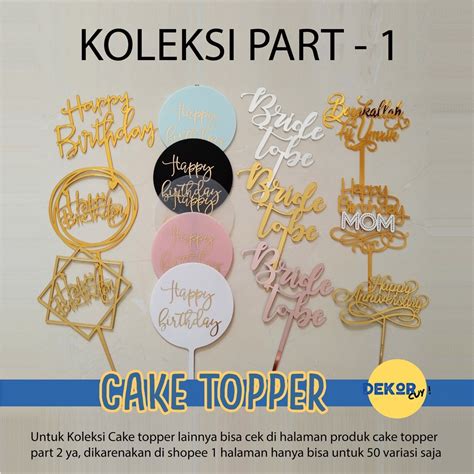 Jual Part Cake Topper Barakallah Fii Umrik Happy Birthday Akrilik