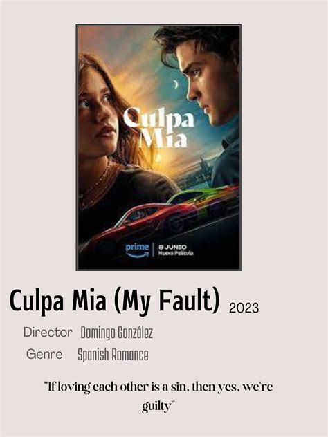 Culpa Mia (My Fault) film minimalist movie poster in 2024 | Movies to ...