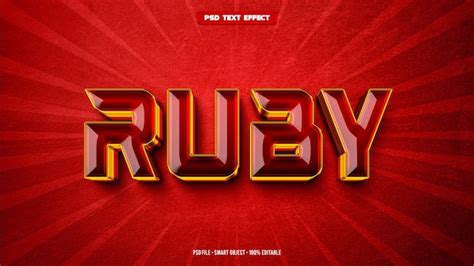 Premium Psd Ruby D Editable Text Effect