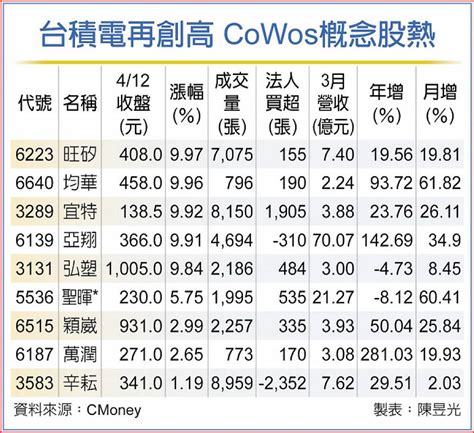 台積追單 Cowos概念股漲翻天 日報 工商時報