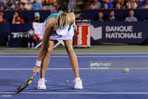 Eugenie Bouchard Of Canada Smashes Her Racket On The Court After Artofit