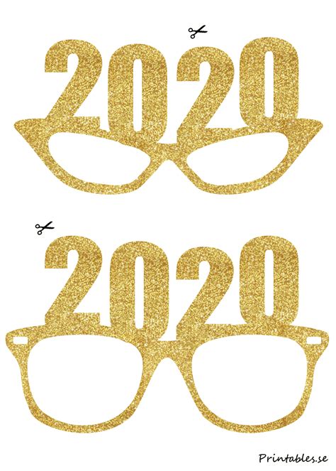 Photo Booth Props Golden New Years Eve Glasses For 2020 Graduation