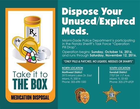 Safely Dispose Of Your Unused Expired Medications Miami Dade Police