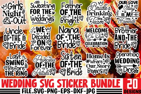 Wedding Svg Sticker Bundle Wedding Svg Graphic By Simacrafts · Creative Fabrica