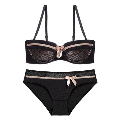 Buy Cinoon Lace Bow Lingerie Set Sexy Intimates Push Up Underwear