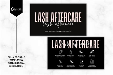 Custom Lash Aftercare Card Template Graphic By Sundiva Design