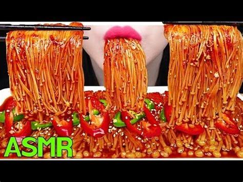 Asmr Spicy Enoki Mushroom Crunchy Eating Sounds No Talking