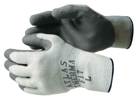 Showa Atlas Therma Fit Latex Coated Gloves Large Gray Light Gray