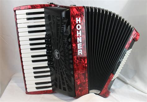 6659 Excellent Red Hohner Bravo Iii 72 Piano Accordion Lmm 34 72