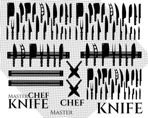 Knife Collection Svg Knife Svg Kitchen Knife Cook Knife Etsy