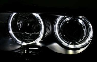 Angel eyes žarometi BMW E46 Coupe Cabrio 99 03 LED črni